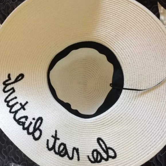 Letter Embroidery Big Brim Sun Straw Hat - Picture 5 of 10